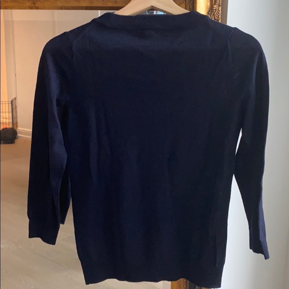 J. Crew 3/4 Sleeve Navy Blue Sweater - Picture 3 of 3